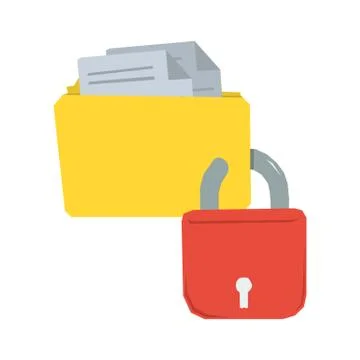 Folder with protective lock Stock Illustration