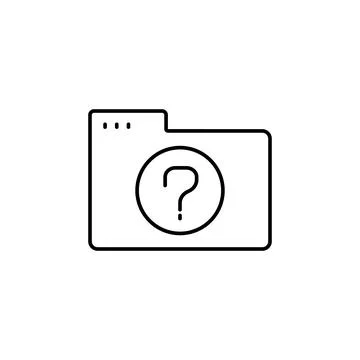 Folder question icon. Simple line, outline vector of icons for ui and ux Stock Illustration