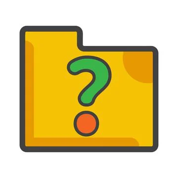 Folder with question mark icon. folder illustration.  Stock Illustration