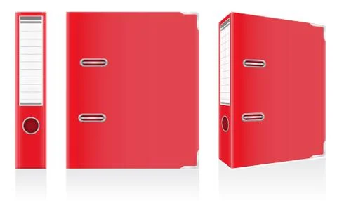 Folder red binder metal rings for office vector illustration Stock Illustration