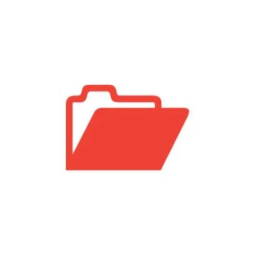 Folder Red Icon On White Background. Red Flat Style Vector Illustration. Stock Illustration