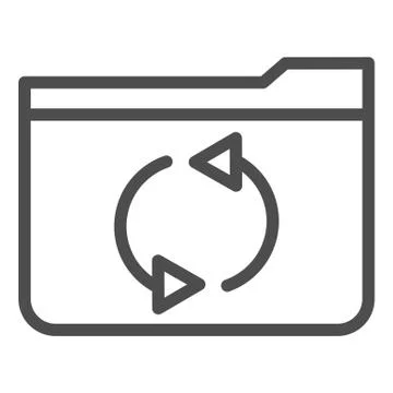 Folder refresh line icon. Update folder vector illustration isolated on white Stock Illustration