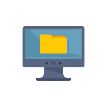 Folder remote access icon flat isolated vector イラスト素材