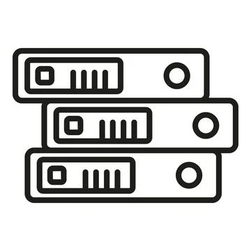 Folder report stack icon outline vector. Finance file Stock Illustration