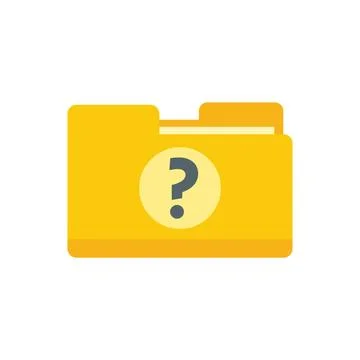 Folder request icon flat vector. Document information Illustrazione stock