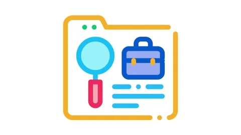 Folder research business case Icon Animation Stock Footage 145275541