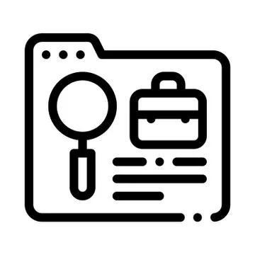 Folder research business case icon vector outline illustration Stock Illustration