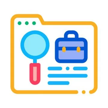 Folder research business case icon vector outline illustration Stock Illustration