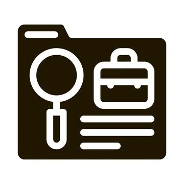 Folder research business case icon Vector Glyph Illustration Stock Illustration