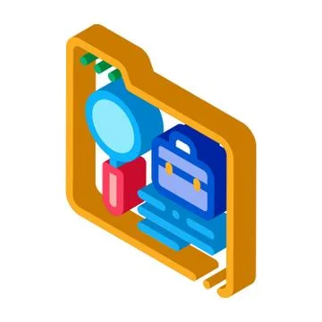 Folder research business case isometric icon vector illustration Stock Illustration