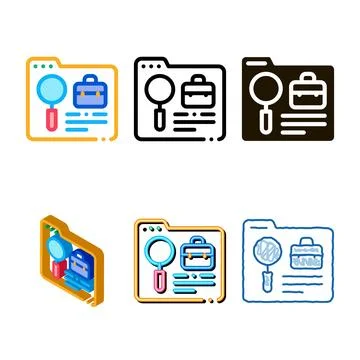 Folder research concepts business case icon vector outline Stock Illustration