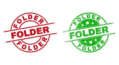 FOLDER Round Stamps Using Rubber Texture Stock Illustration