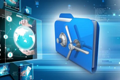 Folder with safe lock Stock Illustration