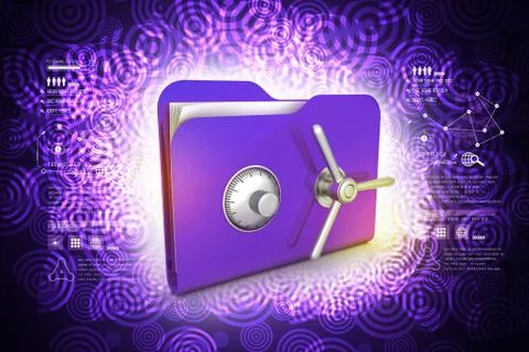 Folder with safe lock Stock Illustration