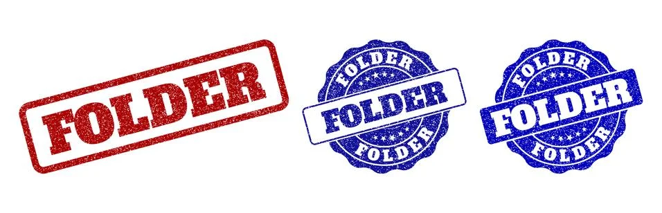 FOLDER Scratched Stamp Seals Stock Illustration
