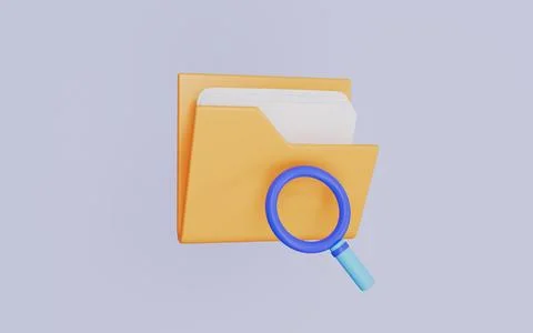 Folder search icon isolated 3d illustration Stock Illustration