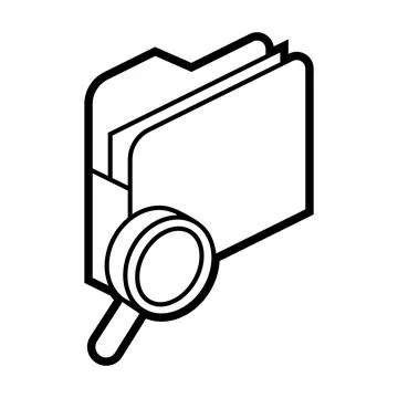 Folder search icon in isometry. Image for website, app, logo, UI design. Illustrazione stock