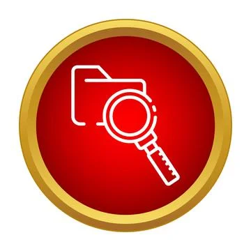 Folder search icon showing data discovery concept Stock Illustration