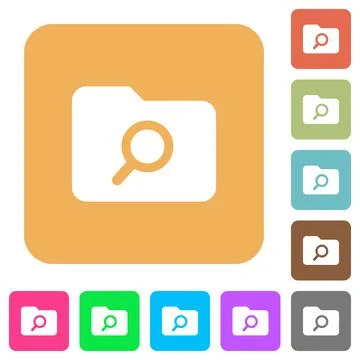 Folder search rounded square flat icons イラスト素材