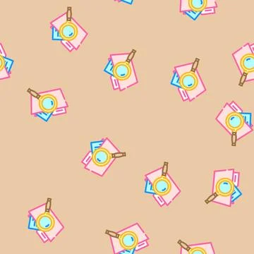 Folder searchmagnifying glass vector seamless pattern Illustrazione stock