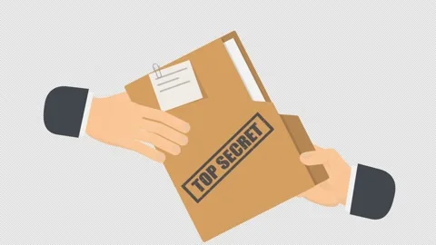 Folder with secret documents. Transfer of confidential information Stock Footage 187012143