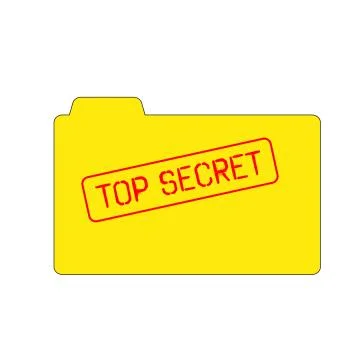 Folder with secret ptotected files with a top secret stamp Stock Illustration