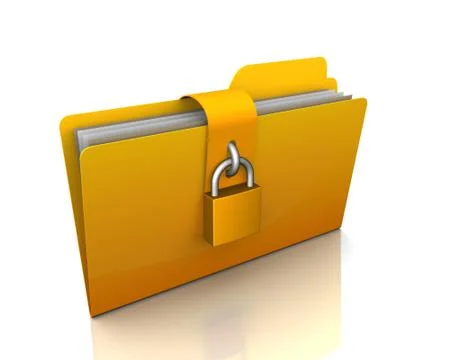 Folder security concept 3d illustration Ilustração Stock