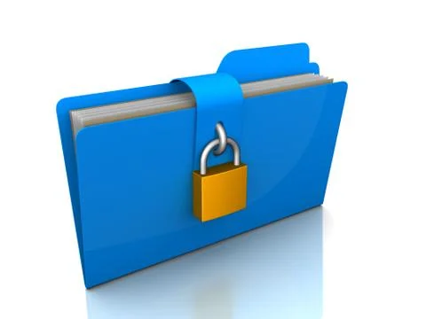 Folder security concept  3d illustration Stock Illustration