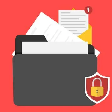A folder with the security documents Stock Illustration