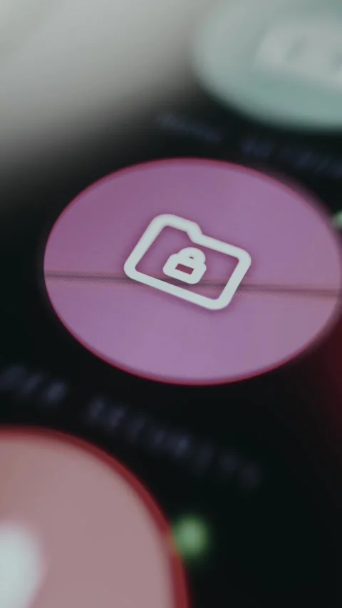 Folder security icon featuring a lock element Stock Footage 334927617
