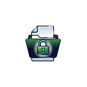 Folder security icon locked files and data protection with ideal for concepts Stock Illustration