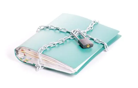 Folder security whit  chain and padlock Stock Photos