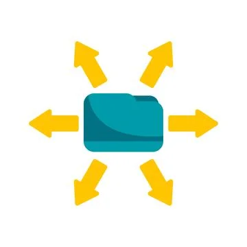 Folder sending data accessing multiple directions concept 스톡 일러스트