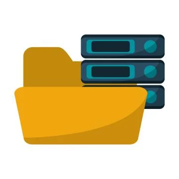 Folder with servers database Stock Illustration