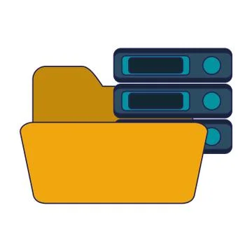 Folder with servers database 库存插图