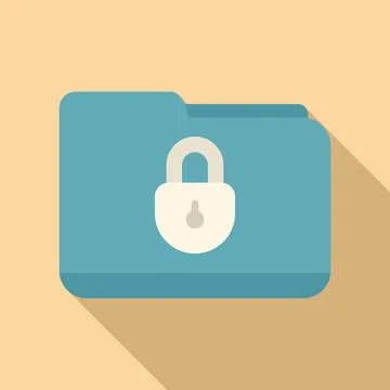 Folder service icon flat vector. Password protection 스톡 일러스트