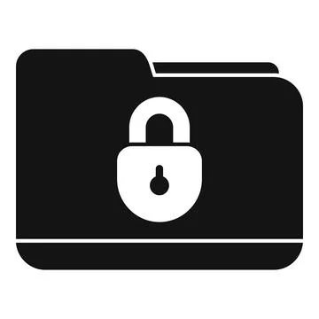 Folder service icon simple vector. Password protection 스톡 일러스트