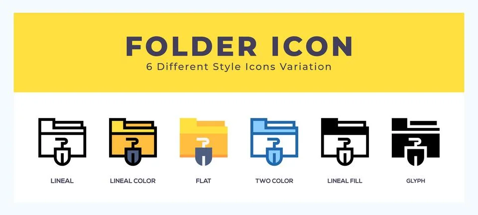 Folder set of simple icons great for web. app. presentation and more. Stock Illustration