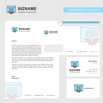 Folder setting Business Letterhead, Envelope and visiting Card Design vector  Stock Illustration