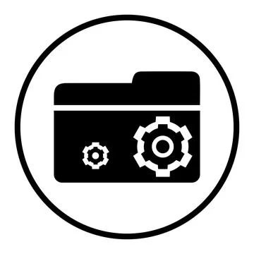 Folder settings icon, black color Stock Illustration