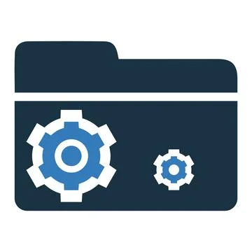 Folder settings icon, vector graphics Stock Illustration