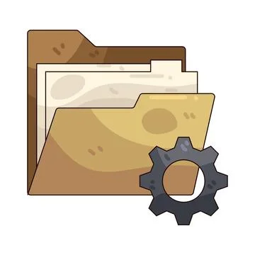 Folder settings illustration Illustrazione stock