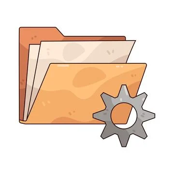 Folder settings illustration Stock Illustration