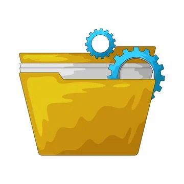 Folder settings illustration 스톡 일러스트