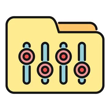 Folder with settings sliders icon flat design Stock Illustration