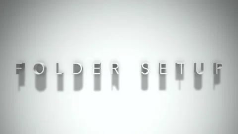 Folder setup 3D title animation white text on a white background 스톡 동영상 299647978