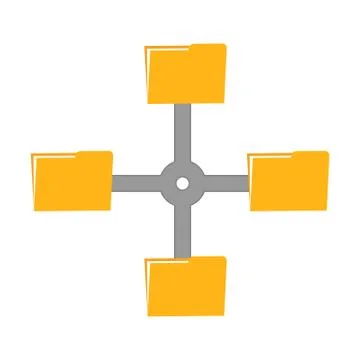 Folder sharing data. Folder backup. Stock Illustration