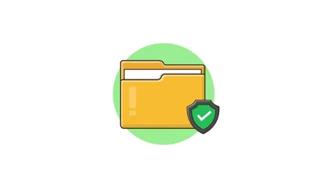 Folder with Shield. File Protection Concept Animation Video Stock Footage 334812445