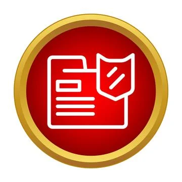 Folder with shield protecting document files icon Stock Illustration