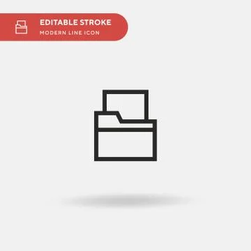 Folder Simple vector icon. Illustration symbol design template for web mobile Stock Illustration